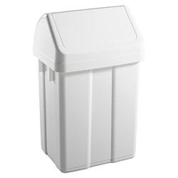 Max Swing Bin and Lid White 50Ltr