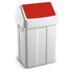 Max Swing Bin and Lid Red 50Ltr