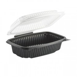 Culinary Classic Hinged Clamshell 1 Compartment Black 9"x6"x3"